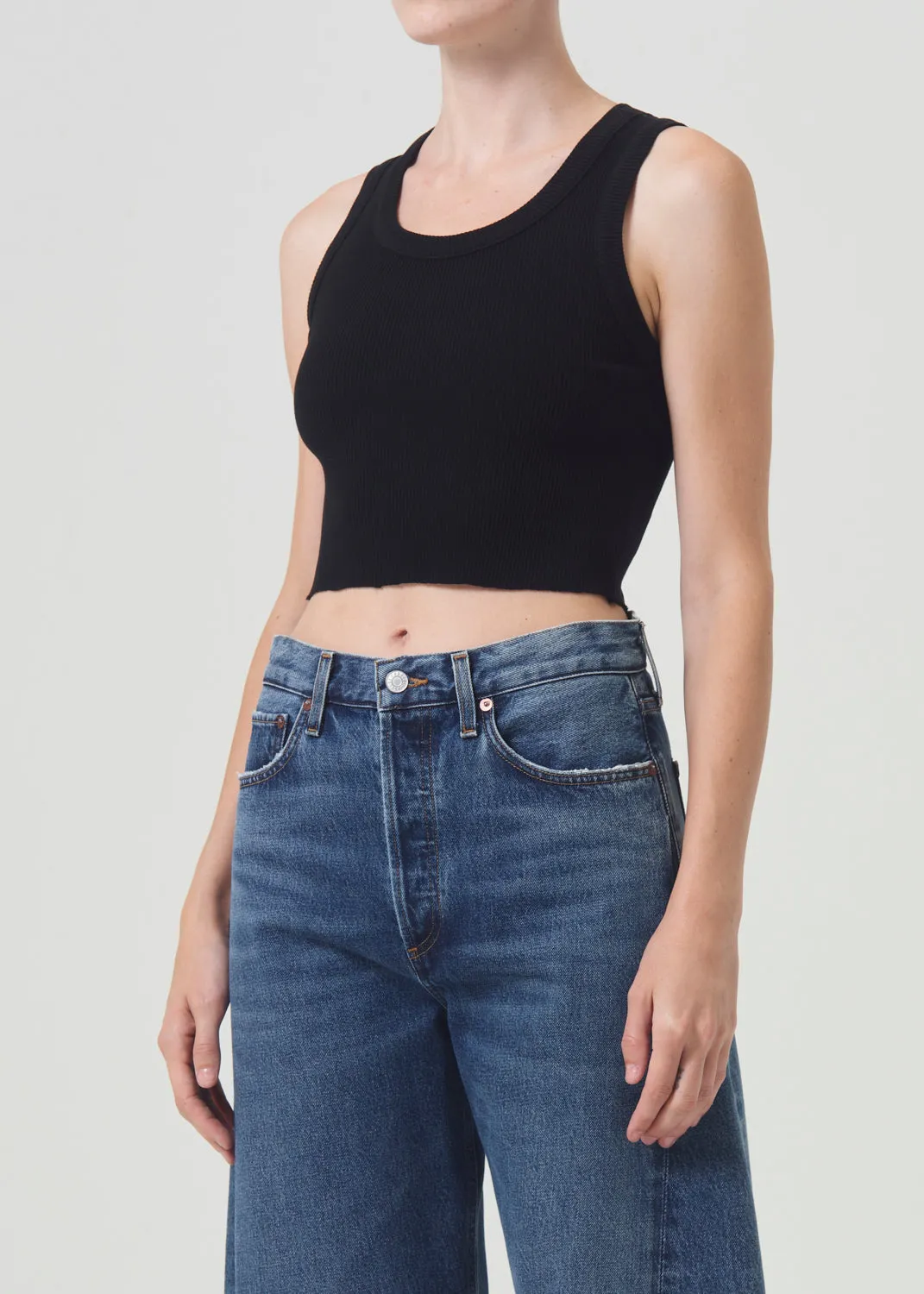 Cropped Poppy Tank in Black sold by Agolde product image thumbnail 5