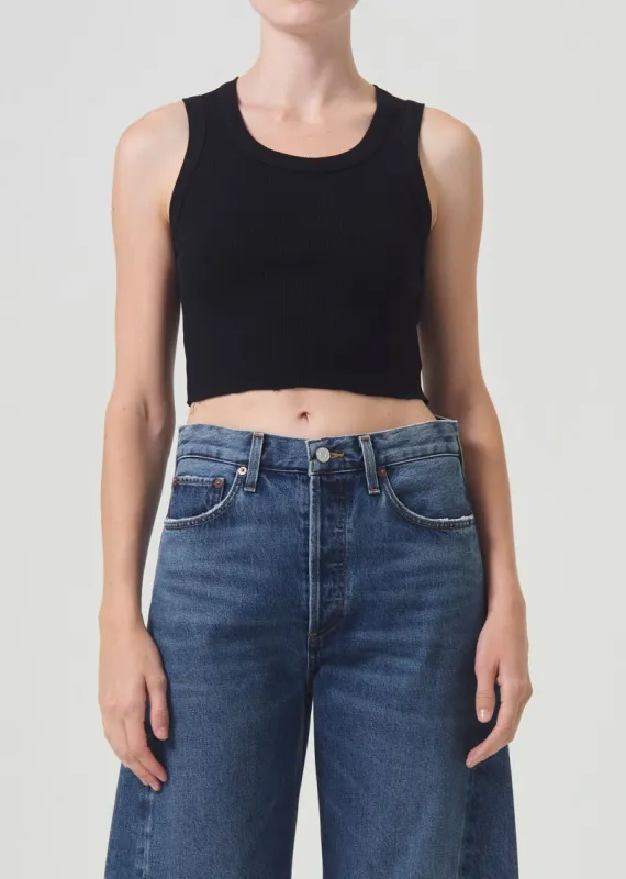 Cropped Poppy Tank in Black sold by Agolde