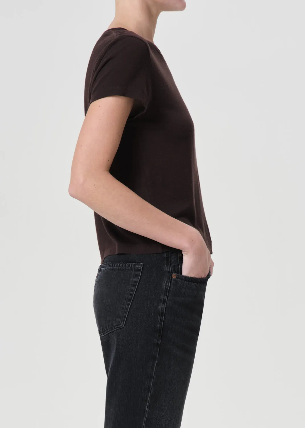 Adine Shrunken Tee in Americano Heather sold by Agolde product image thumbnail 3