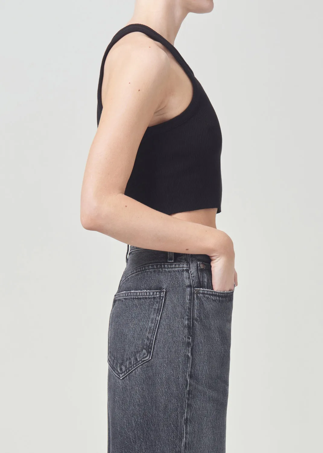Cropped Bailey Tank in Black sold by Agolde product image thumbnail 2