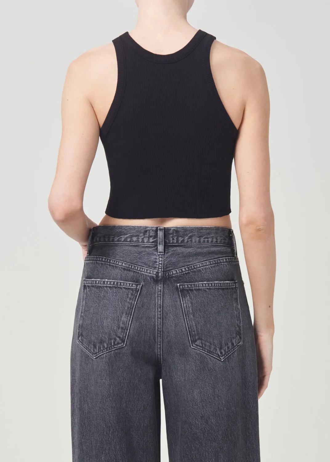 Cropped Bailey Tank in Black sold by Agolde product image thumbnail 3