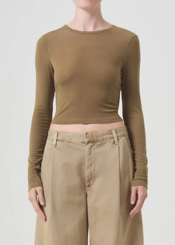 Reegan Shrunken Tee in Helmet sold by Agolde