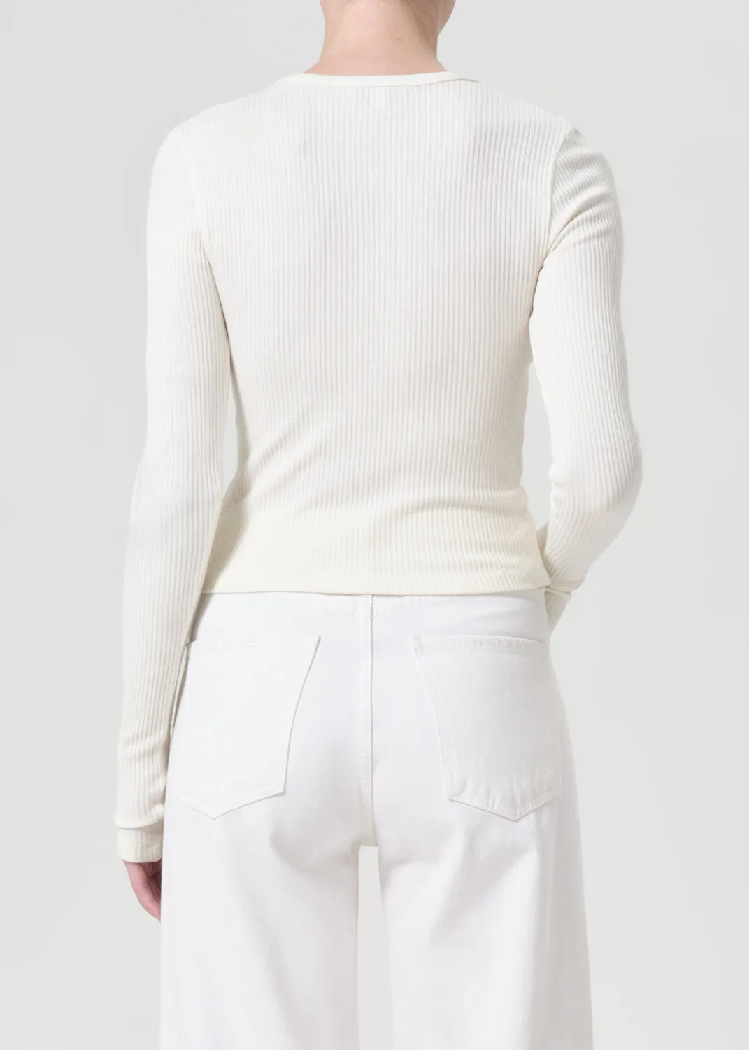 Alma Shrunken Crewneck in Oat Milk sold by Agolde product image thumbnail 2