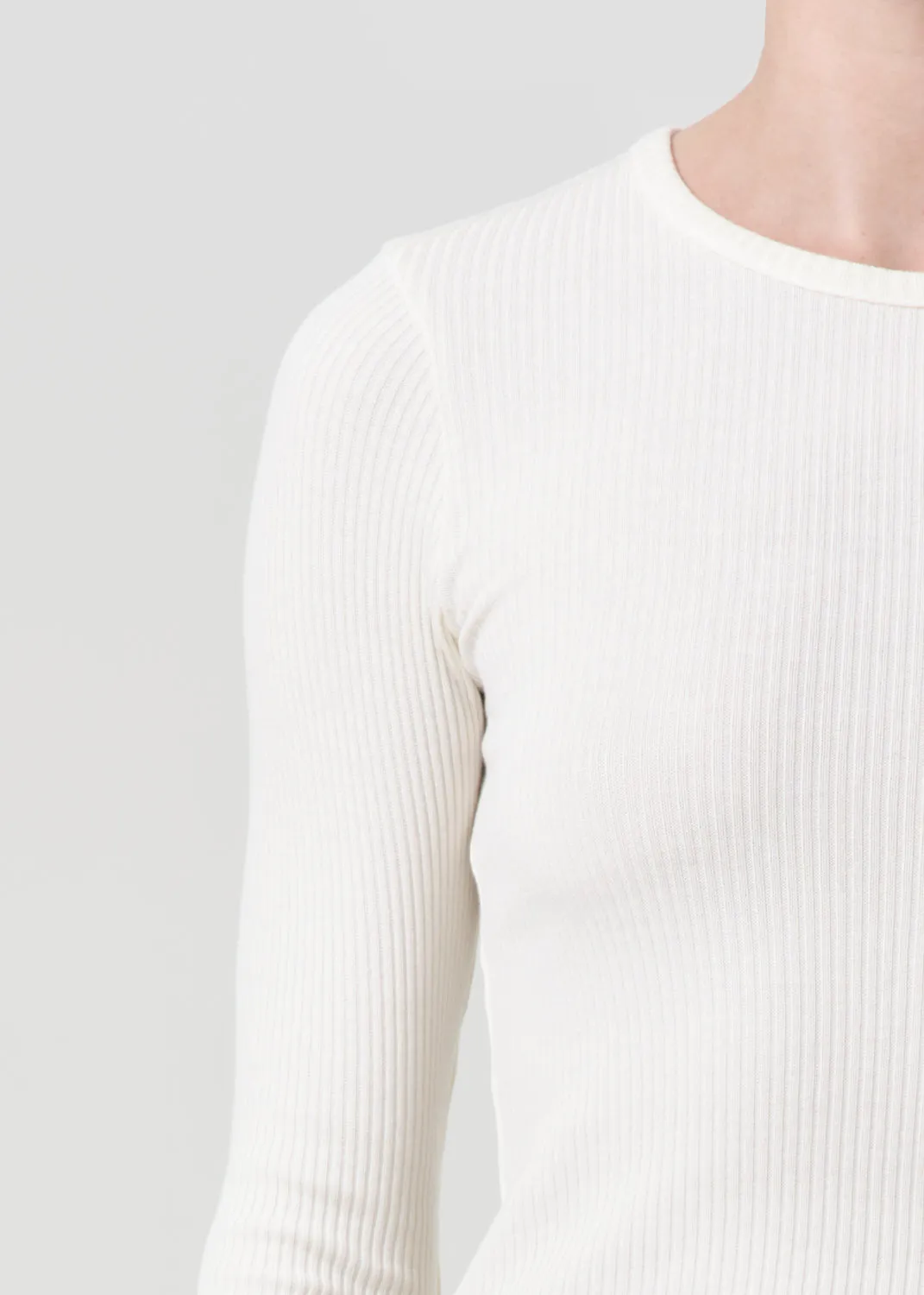 Alma Shrunken Crewneck in Oat Milk sold by Agolde product image thumbnail 4