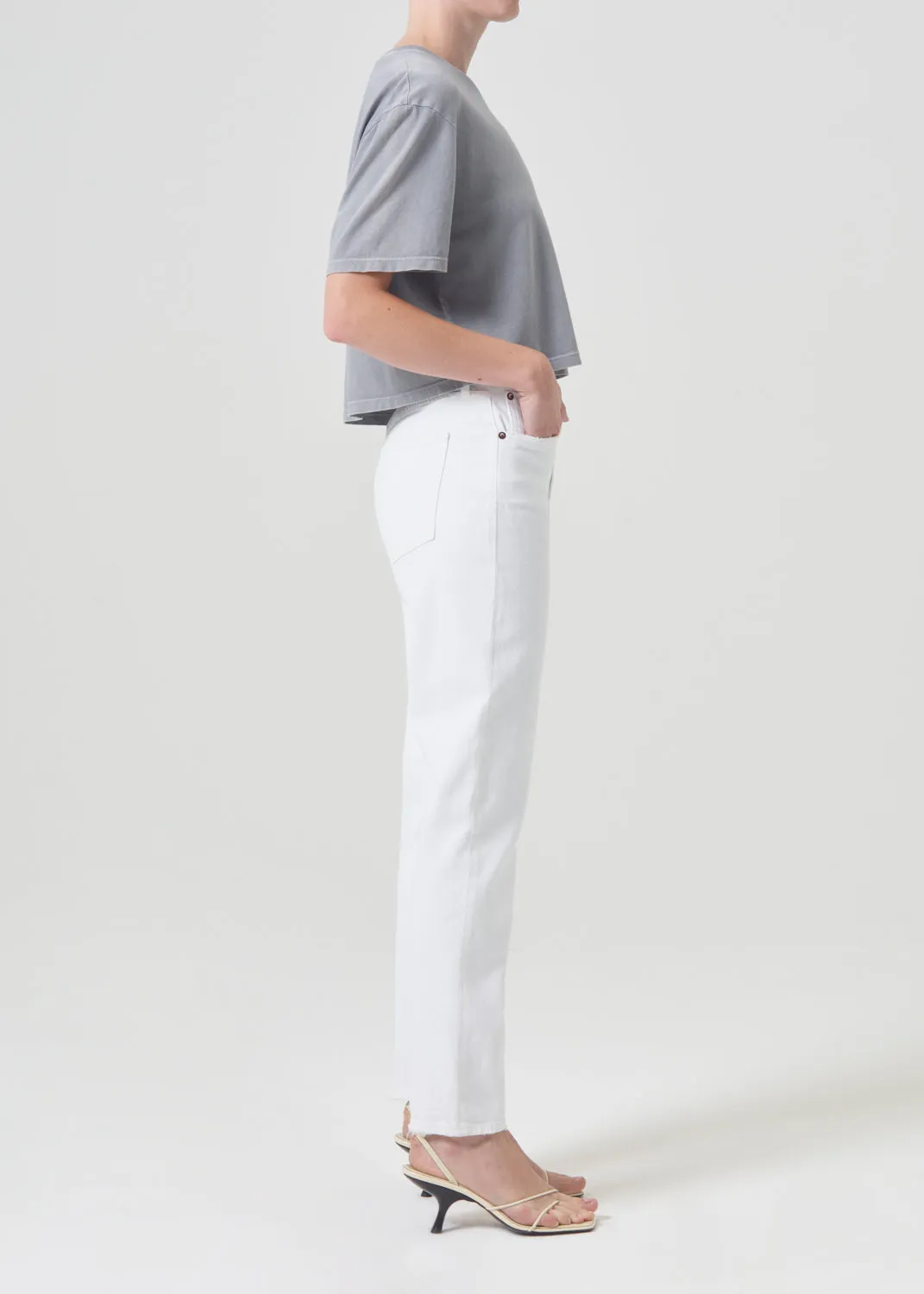 Riley Long High Rise Straight (Stretch) in Sour Cream sold by Agolde product image thumbnail 3