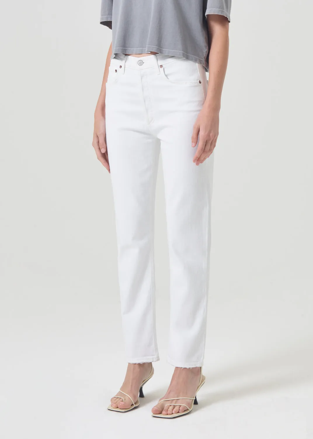 Riley Long High Rise Straight (Stretch) in Sour Cream sold by Agolde product image thumbnail 4