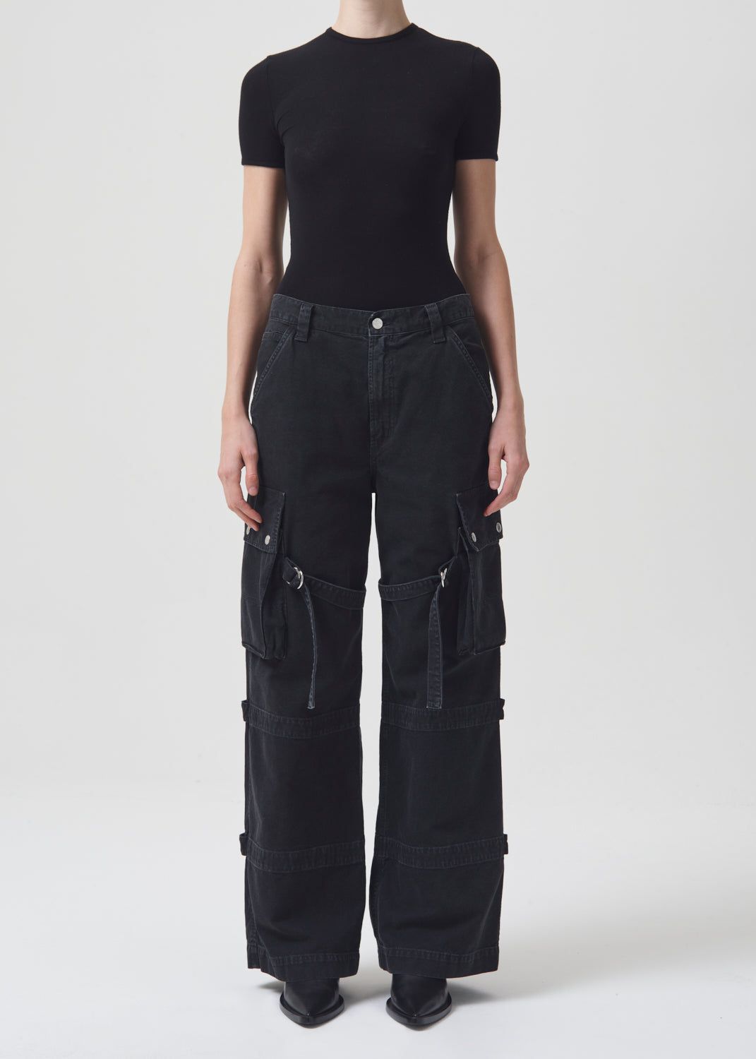 Vivian Strap Pant in Oil sold by Agolde