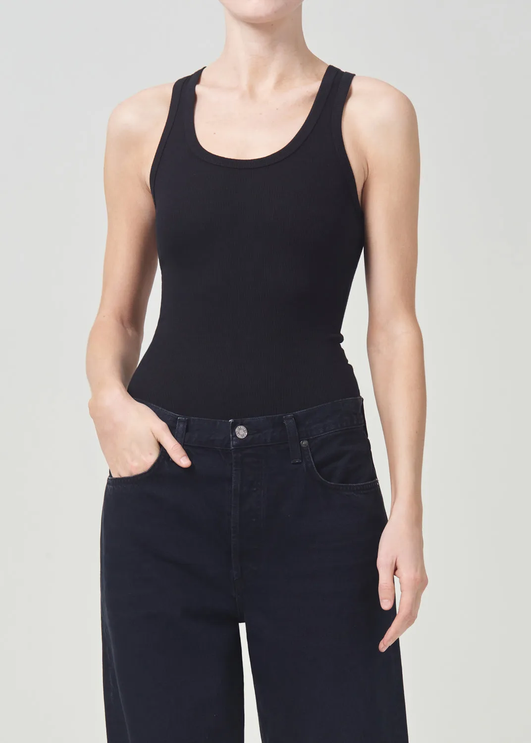 Maria Bodysuit in Black sold by Agolde