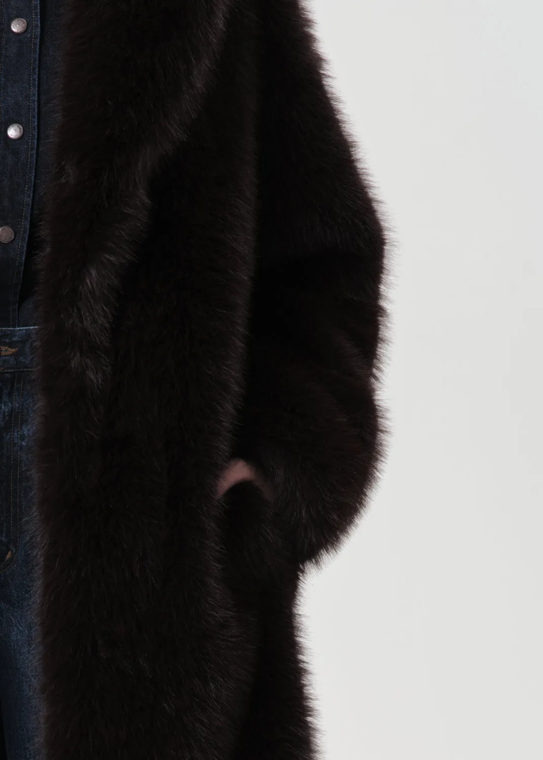 Shoreditch Ski Club x AGOLDE Ebony Shearling Coat in Infusion sold by Agolde product image thumbnail 5