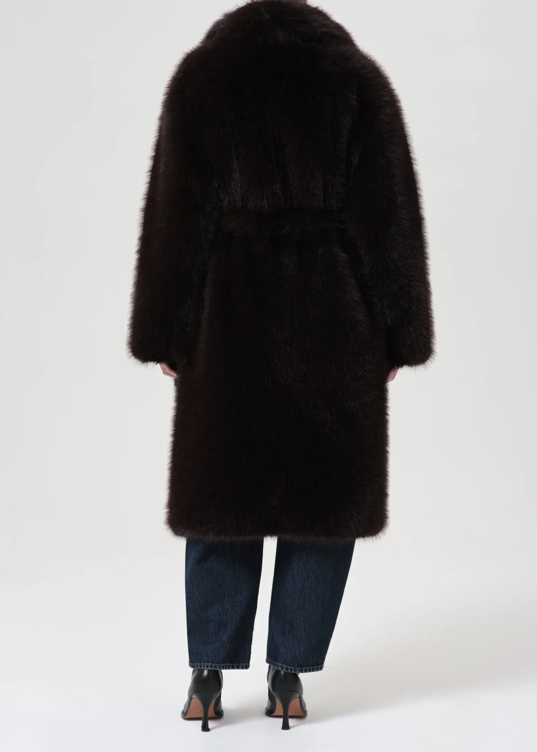 Shoreditch Ski Club x AGOLDE Ebony Shearling Coat in Infusion sold by Agolde product image thumbnail 3