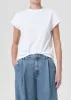 Bryce Cap Sleeve Tee in White sold by Agolde