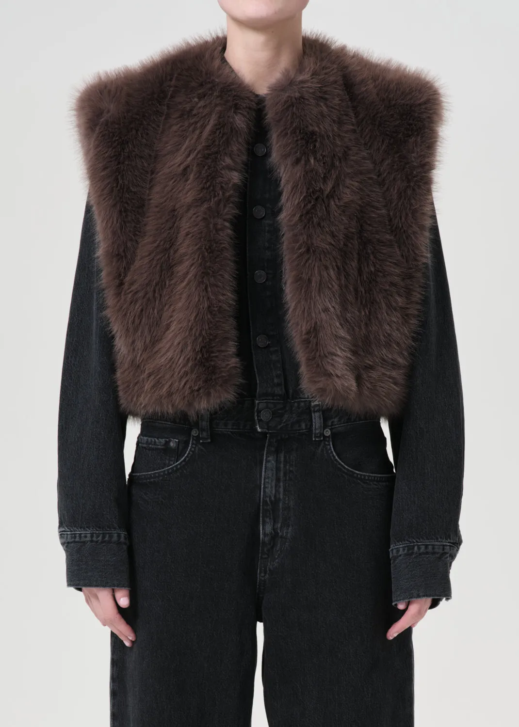 Shoreditch Ski Club x AGOLDE Fara Gilet in Paloma sold by Agolde