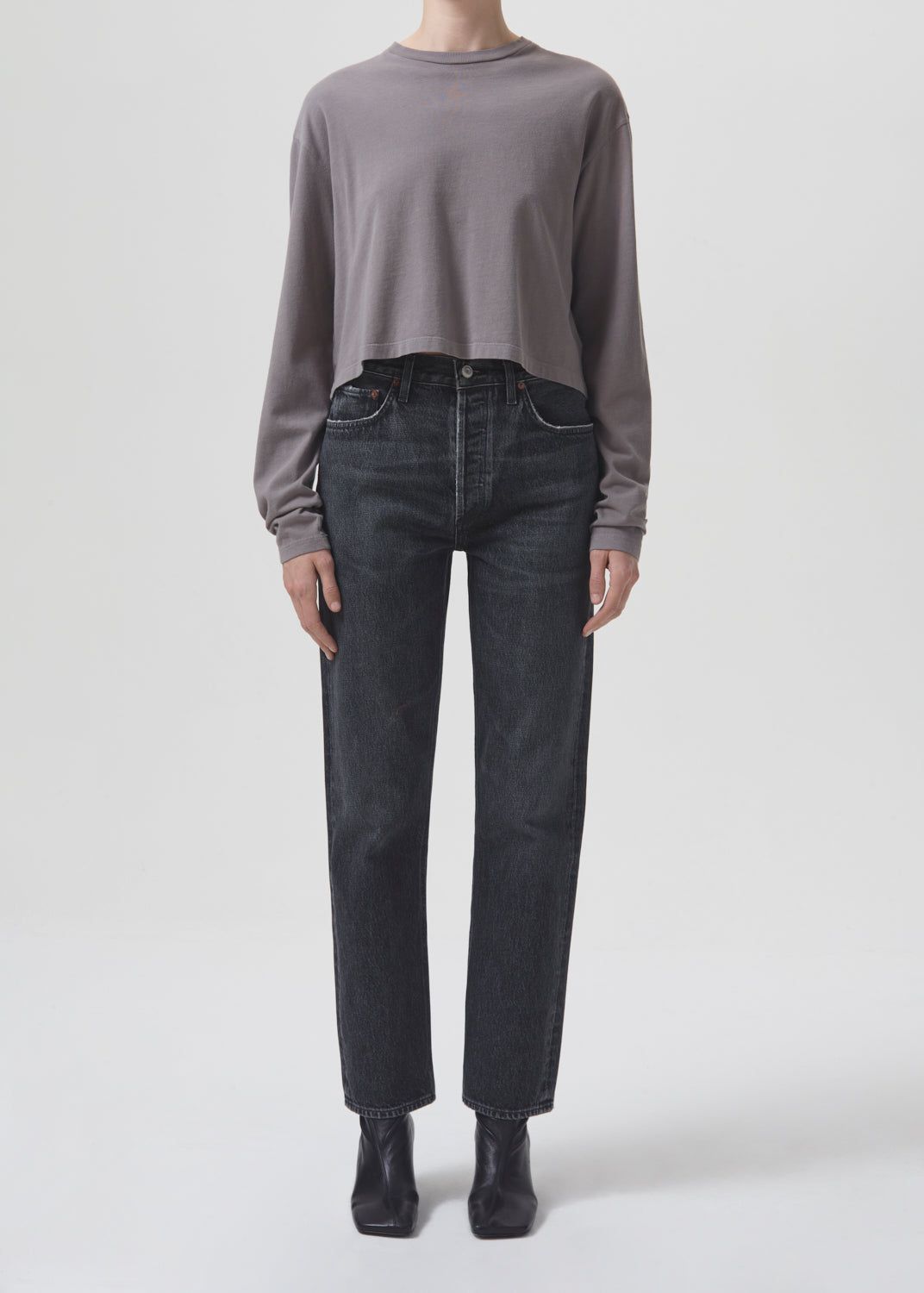 Mason Crop Tee in Owl sold by Agolde