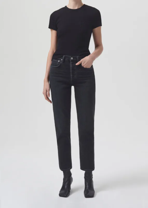 Riley High Rise Straight Crop (STRETCH) in Panoramic sold by Agolde