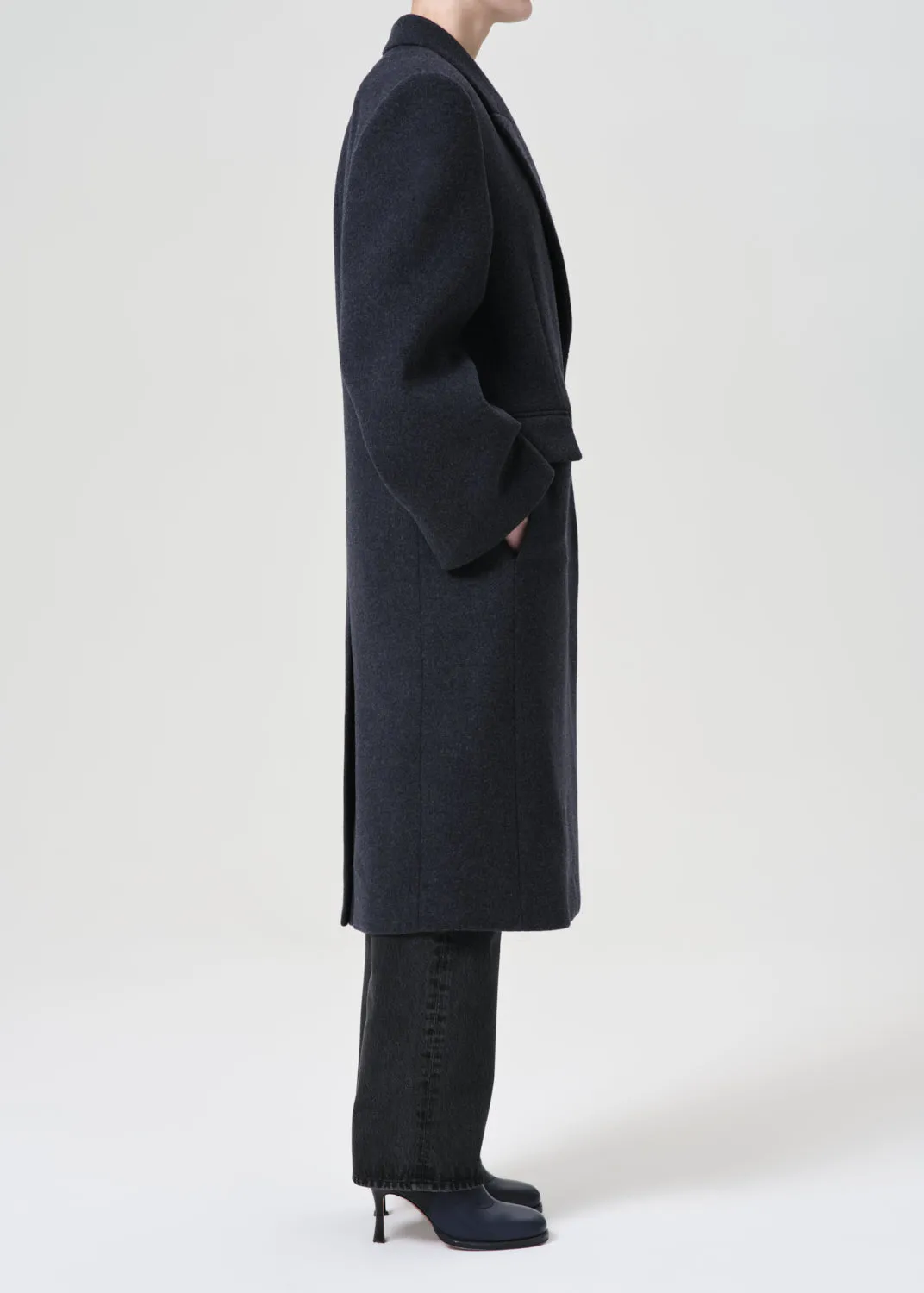 Shoreditch Ski Club x AGOLDE Ria Coat in Blue Note Heather sold by Agolde product image thumbnail 4