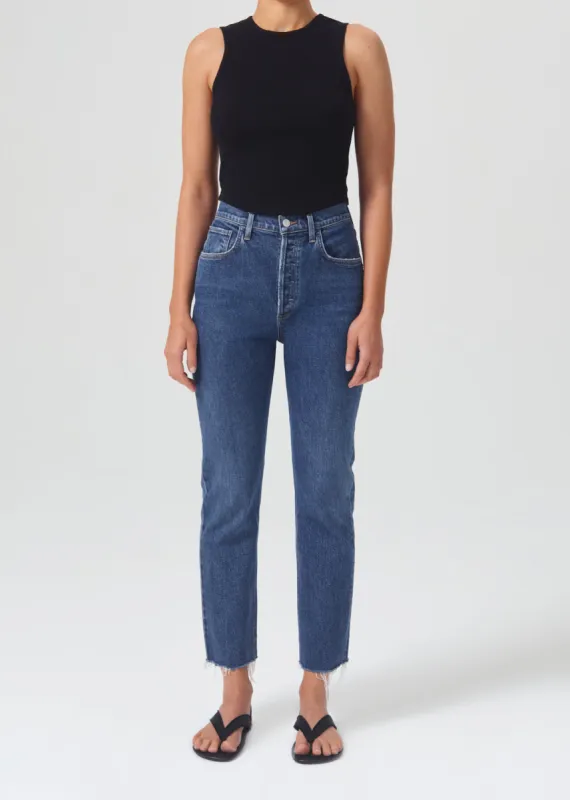 Riley High Rise Straight Crop (STRETCH) in Escape sold by Agolde