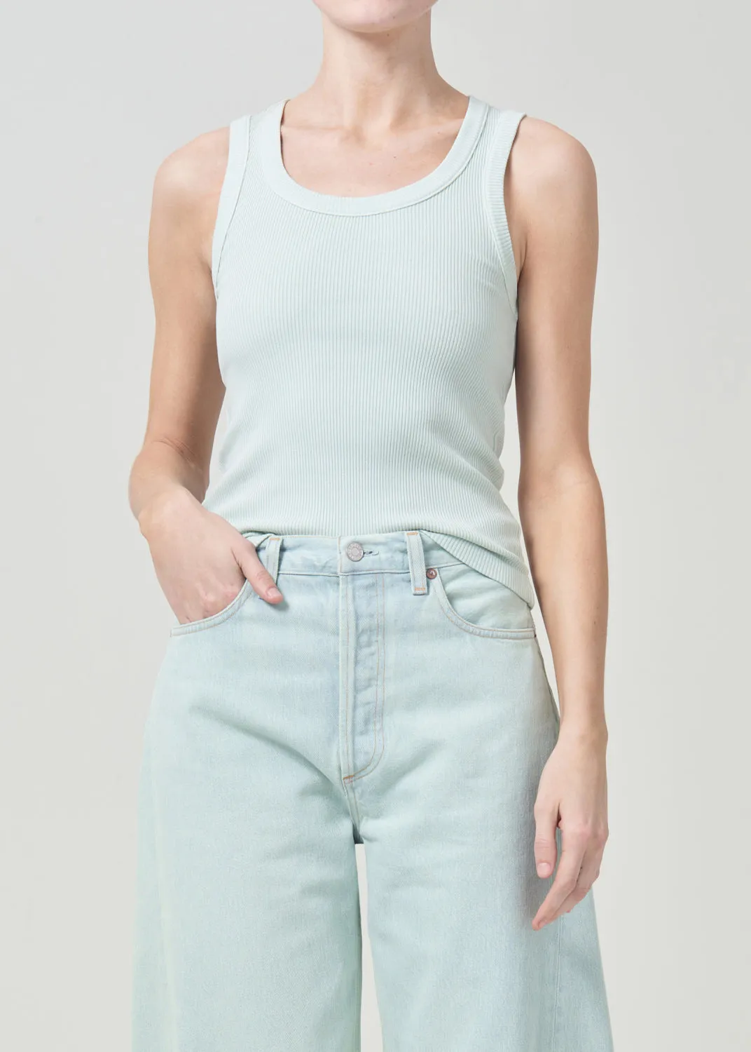 Poppy Tank in Mint sold by Agolde