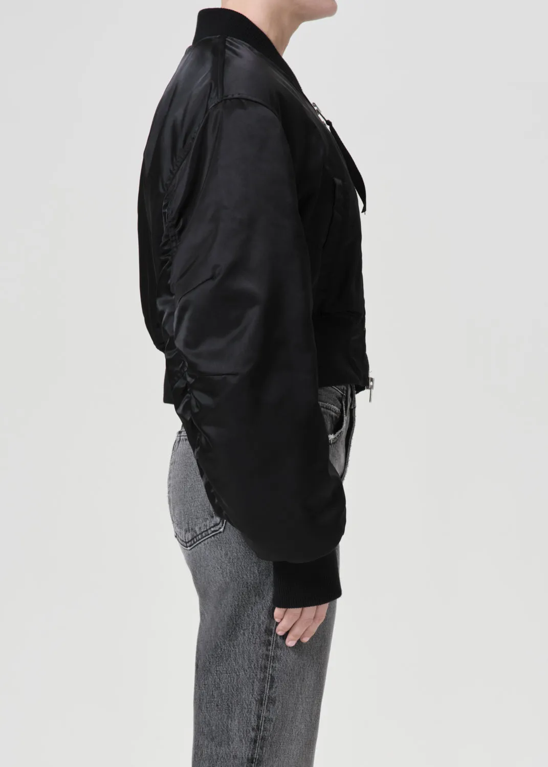 Shoreditch Ski Club x AGOLDE Jett Bomber Jacket in Black sold by Agolde product image thumbnail 4