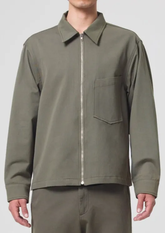 Atlas Zip Shirt in Moss sold by Agolde