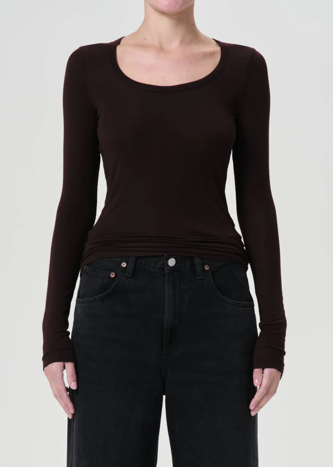 Corey Scoop Neck Tee in Infusion sold by Agolde