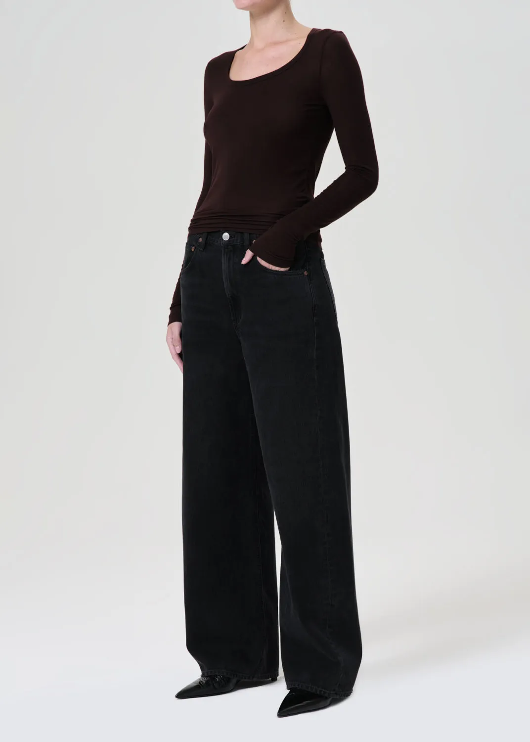 Corey Scoop Neck Tee in Infusion sold by Agolde product image thumbnail 5