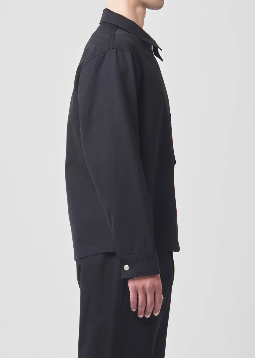 Atlas Zip Shirt in Black sold by Agolde product image thumbnail 4
