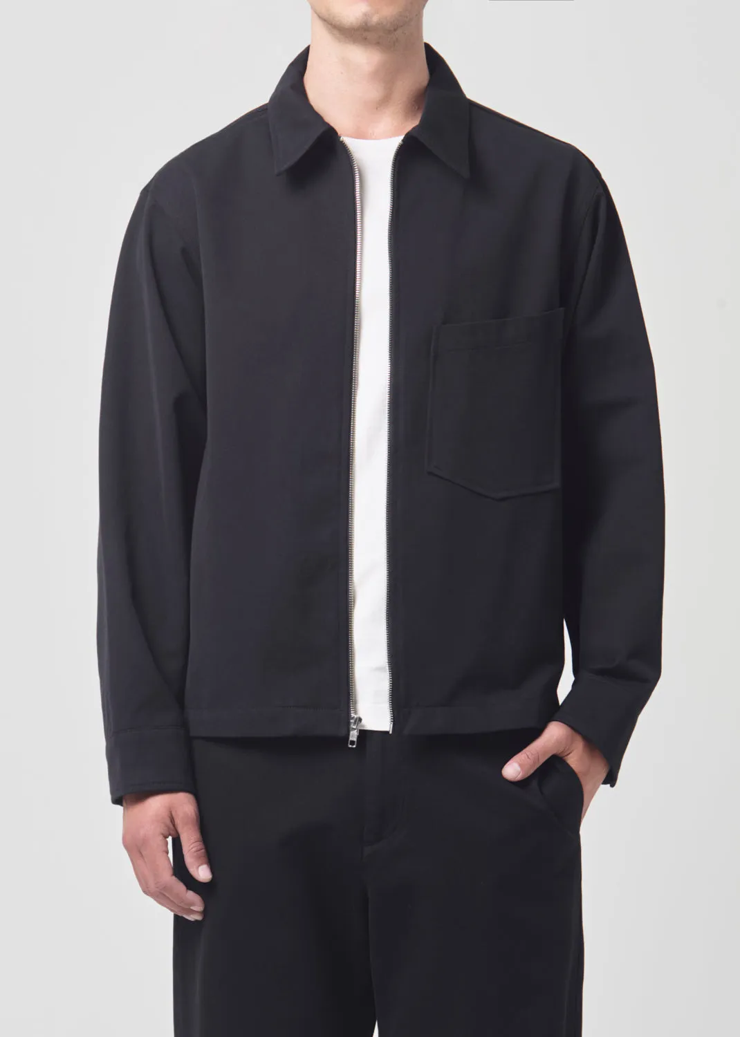 Atlas Zip Shirt in Black sold by Agolde product image thumbnail 3