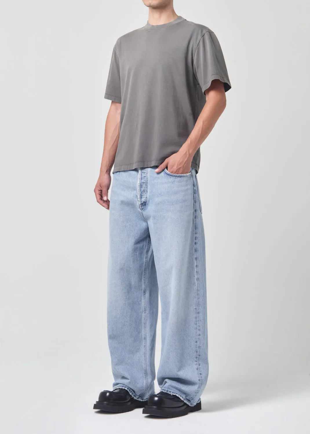 Asha Mock Neck Tee in Flint sold by Agolde product image thumbnail 5