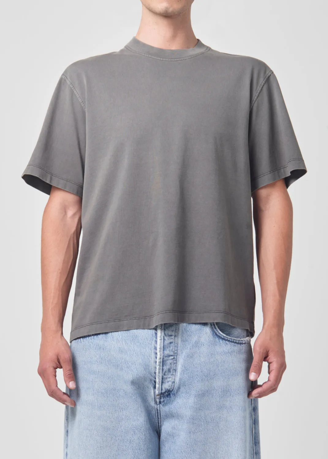 Asha Mock Neck Tee in Flint sold by Agolde product image thumbnail 2