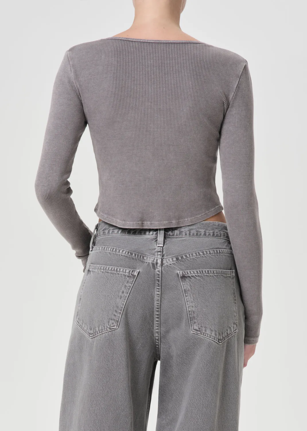 Nova Long Sleeve Tee in Owl sold by Agolde product image thumbnail 2