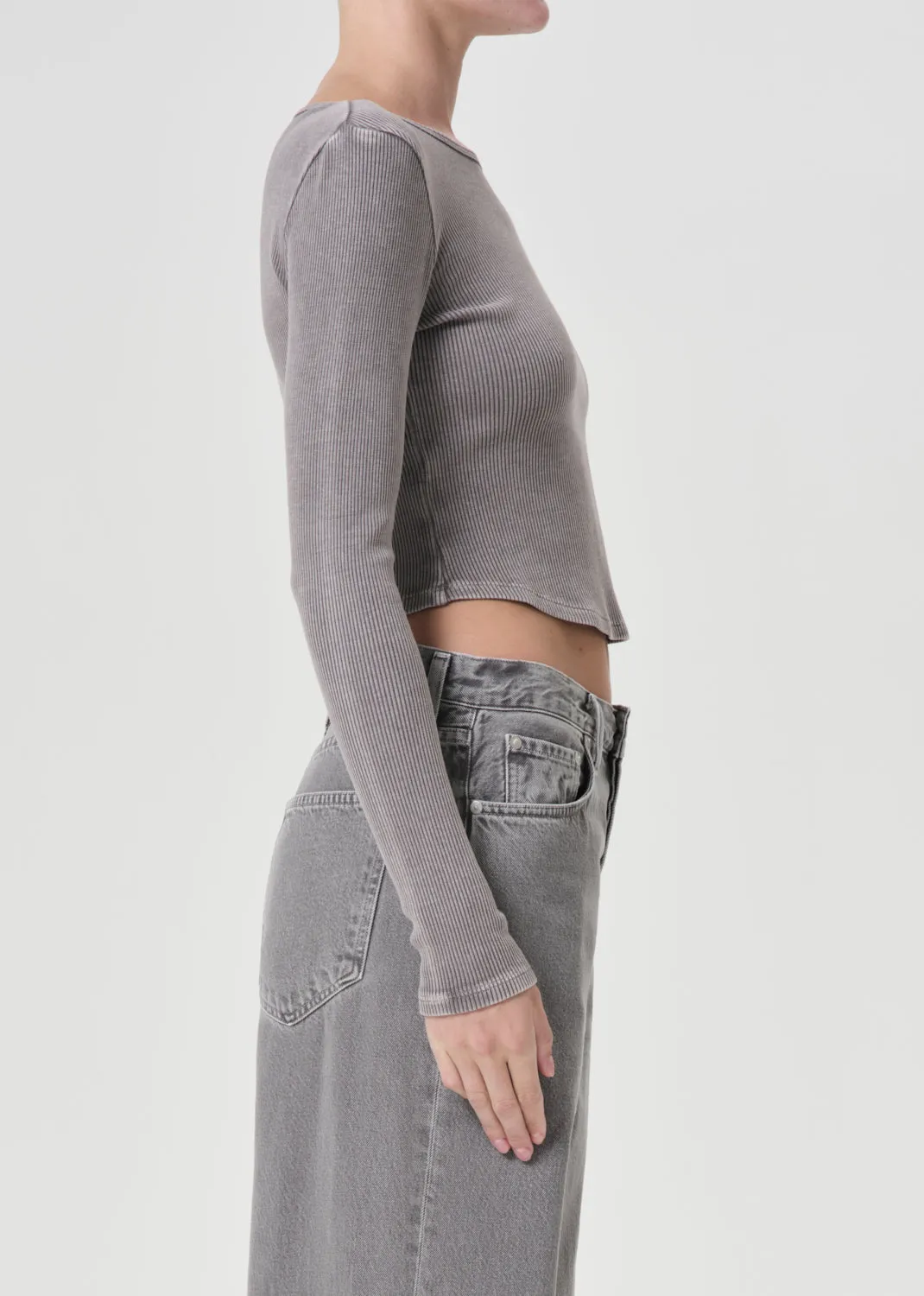 Nova Long Sleeve Tee in Owl sold by Agolde product image thumbnail 3