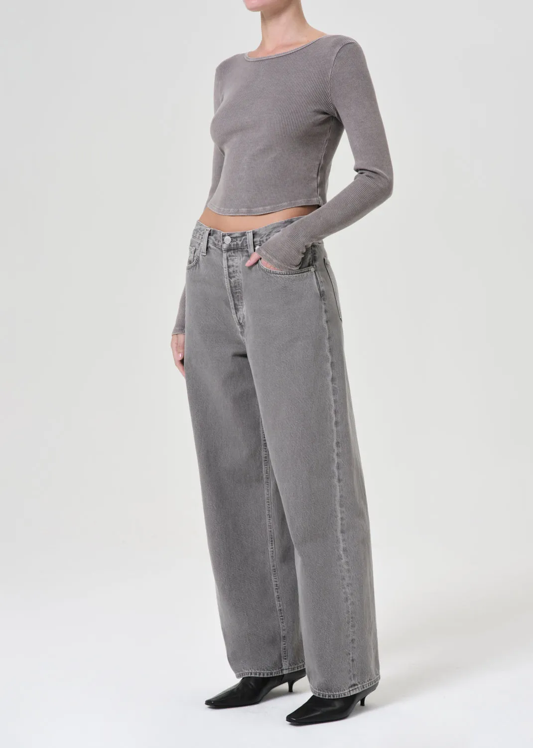 Nova Long Sleeve Tee in Owl sold by Agolde product image thumbnail 4