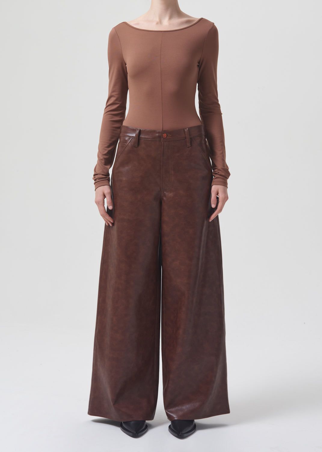 Paulette Bodysuit in Beeswax sold by Agolde