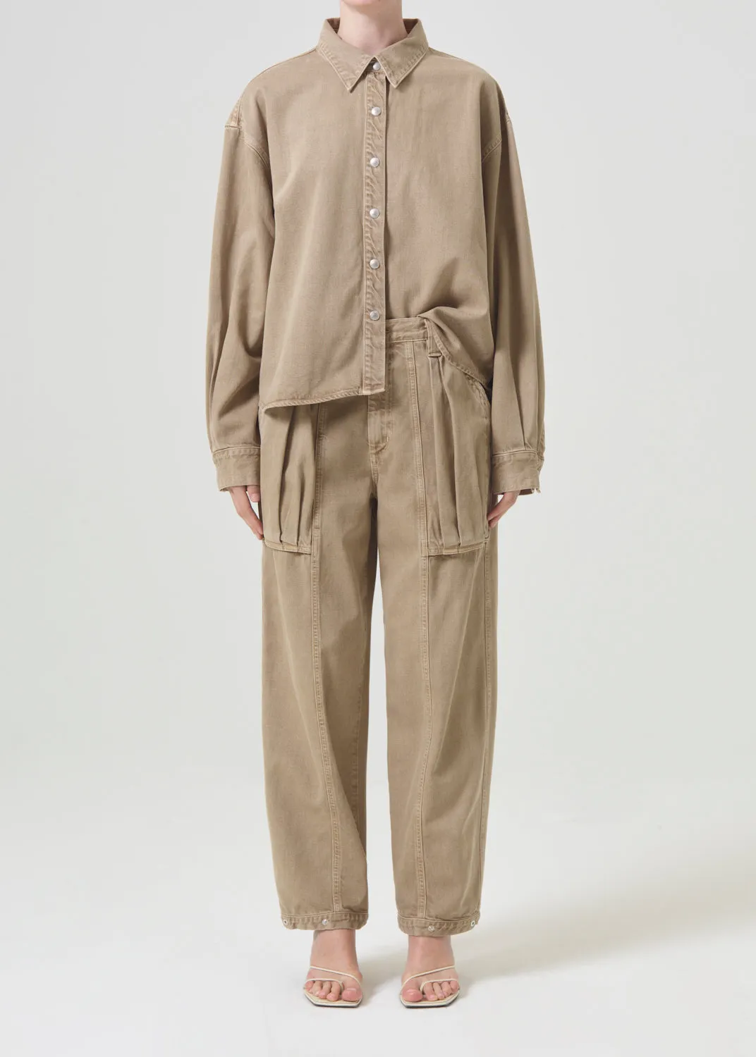 Aiden High Low Shirt in Root Beer sold by Agolde product image thumbnail 3