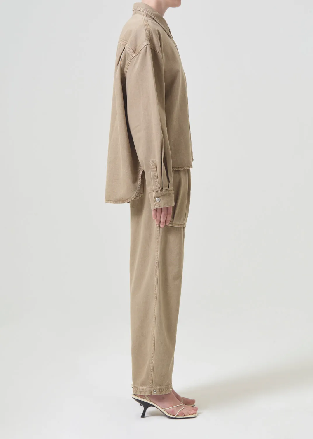 Aiden High Low Shirt in Root Beer sold by Agolde product image thumbnail 5