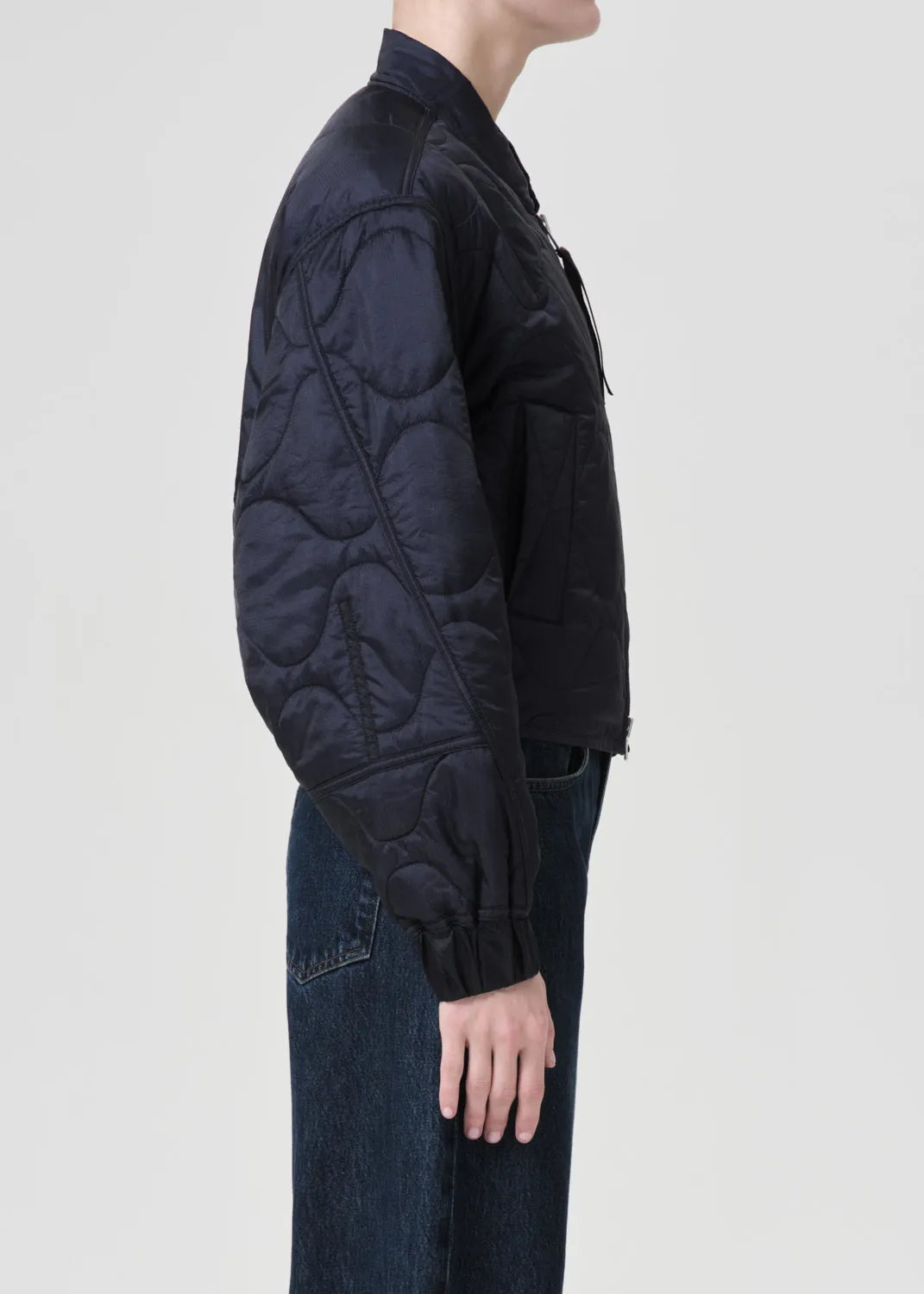 Iona Quilted Jacket in Ink sold by Agolde product image thumbnail 3