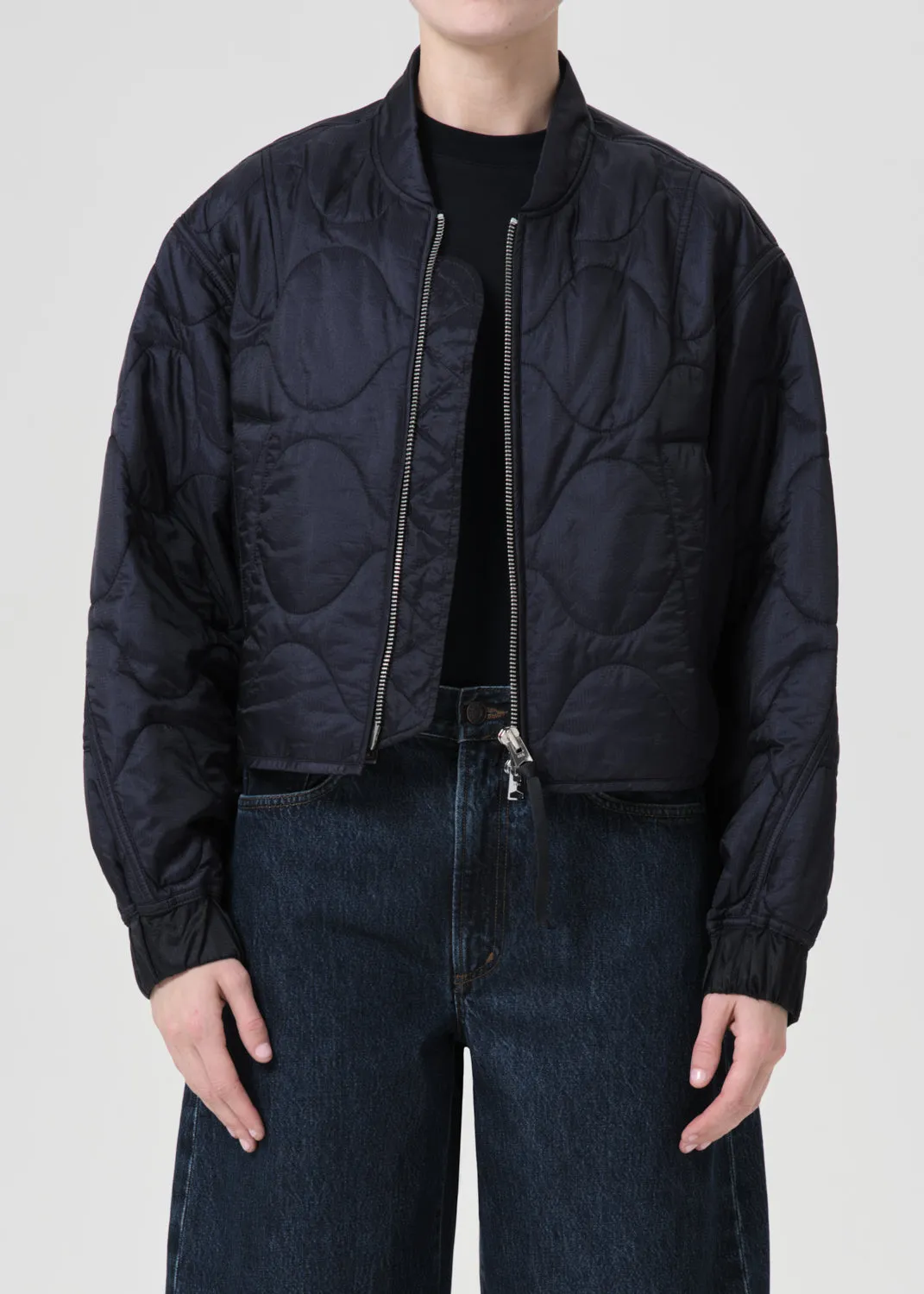 Iona Quilted Jacket in Ink sold by Agolde