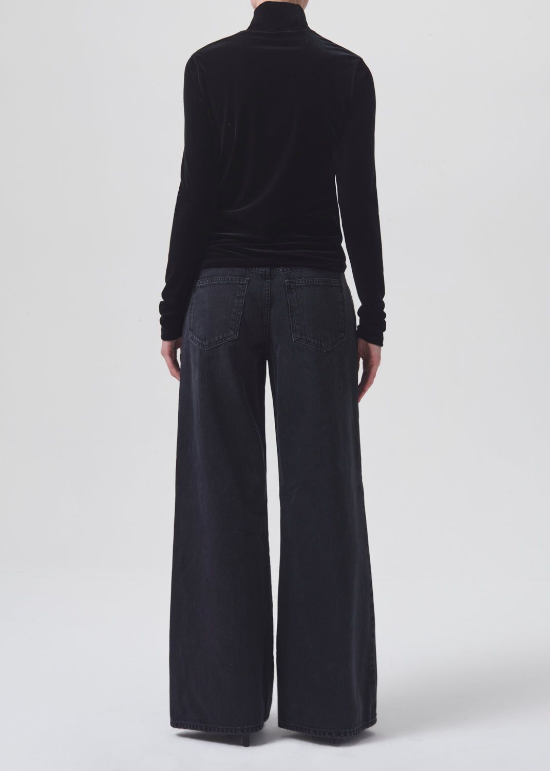 Pascale Velvet Turtleneck in Black sold by Agolde product image thumbnail 2