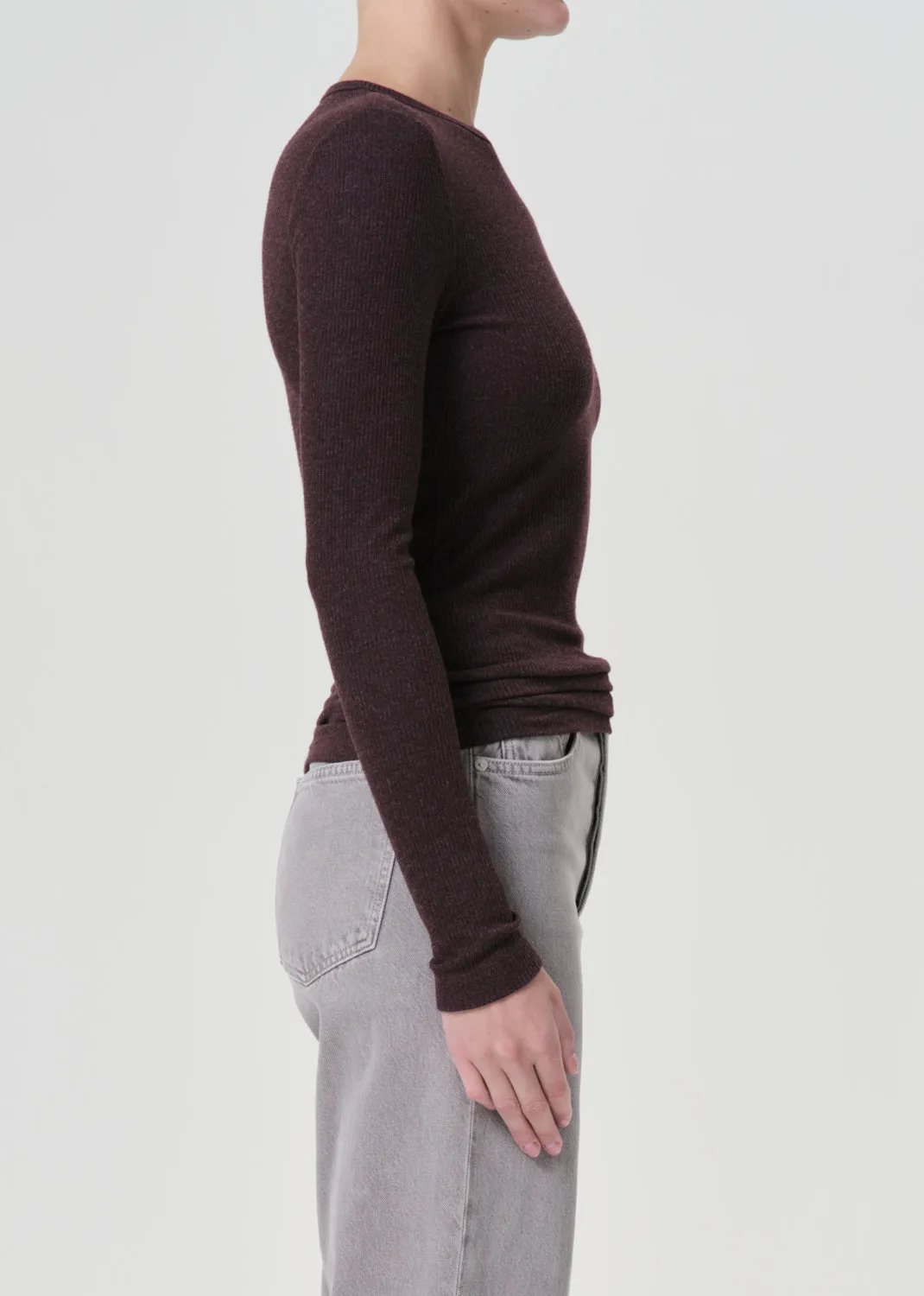 Delphi Slim Tee in Raisin sold by Agolde product image thumbnail 3