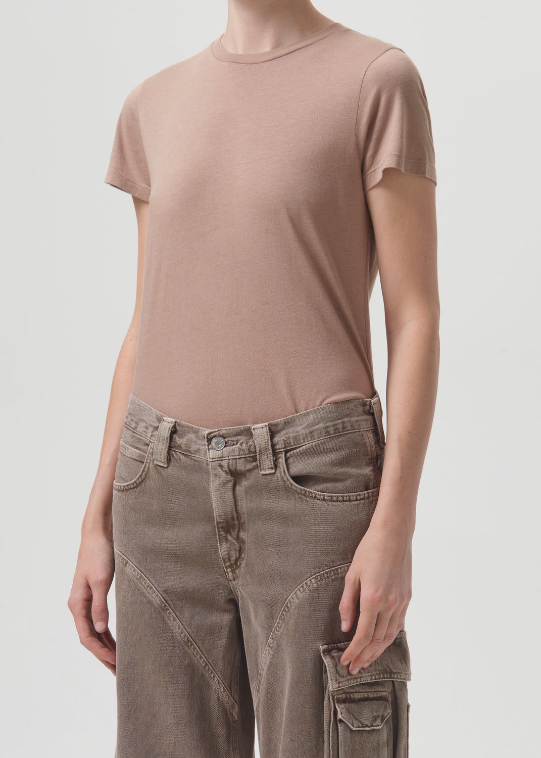 Annise Slim Tee in Wafer sold by Agolde product image thumbnail 4