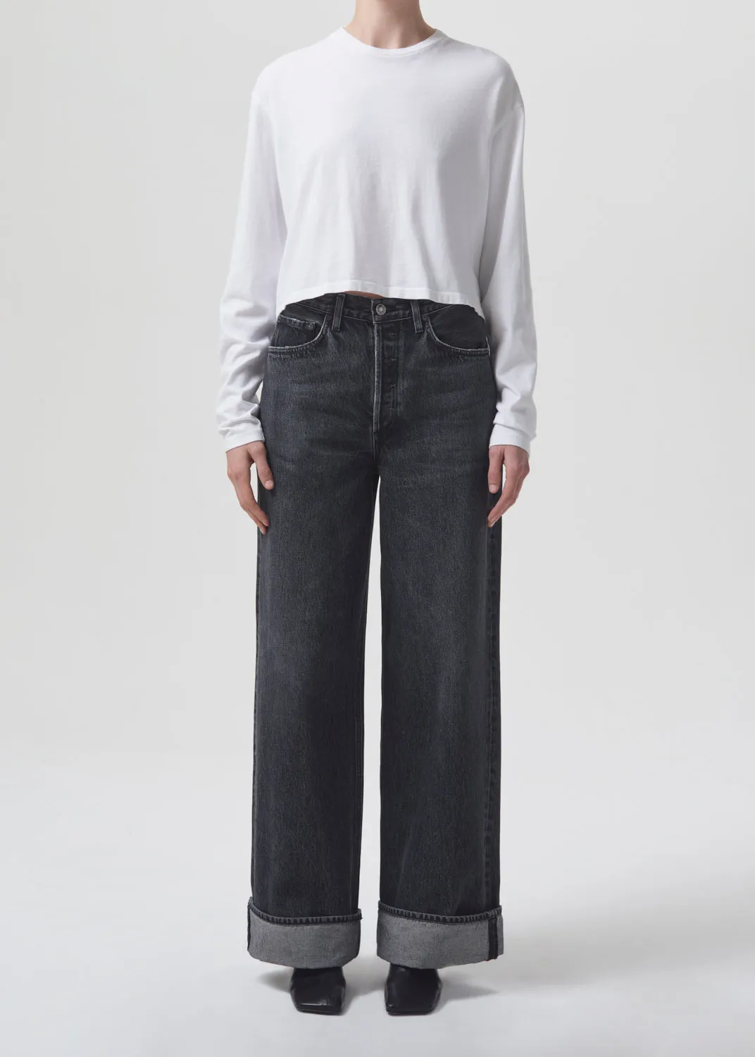 Mason Crop Tee in White sold by Agolde product image thumbnail 3