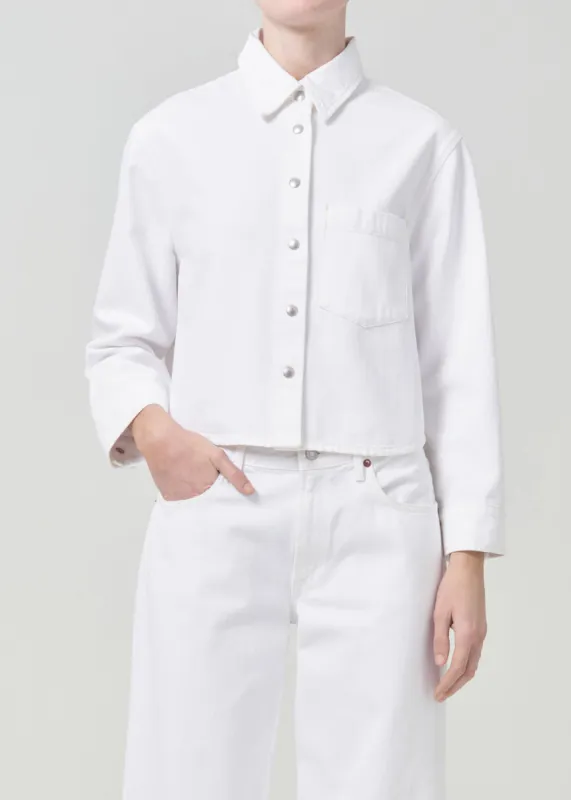 Dagmar Shirt in Milkshake sold by Agolde