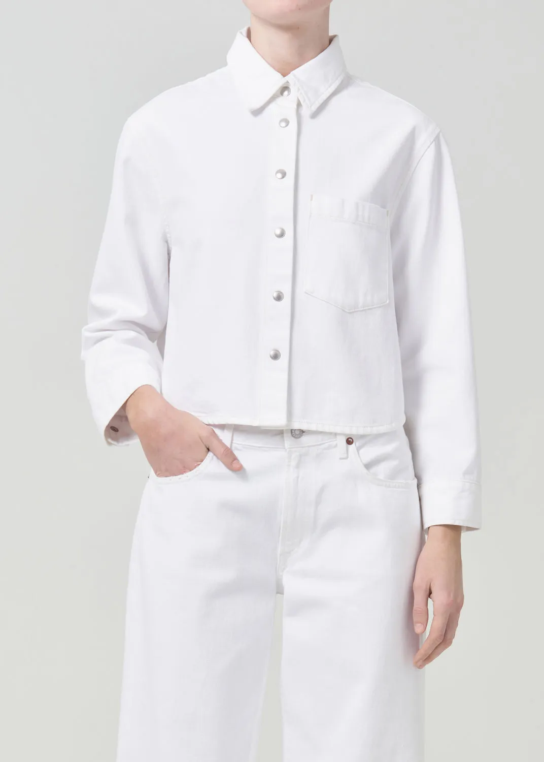 Dagmar Shirt in Milkshake sold by Agolde