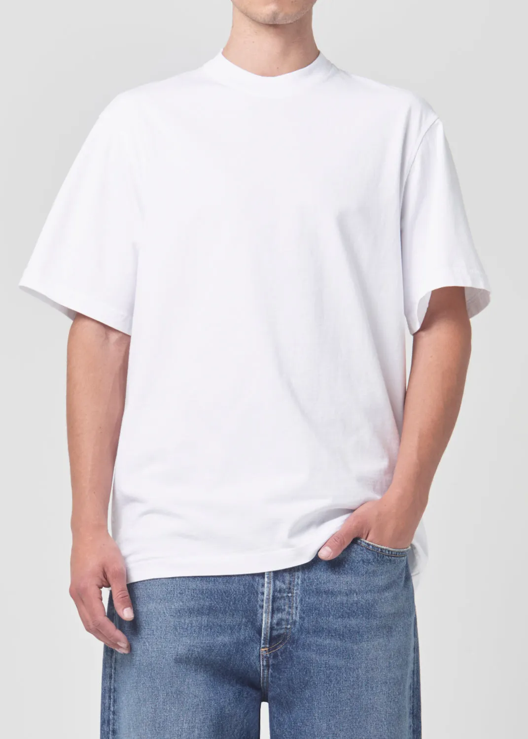 Asha Mock Neck Tee in White sold by Agolde product image thumbnail 3