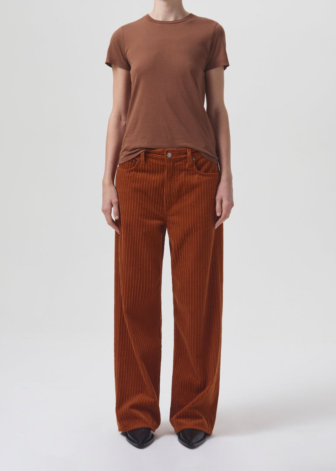 Annise Slim Tee in Beeswax sold by Agolde