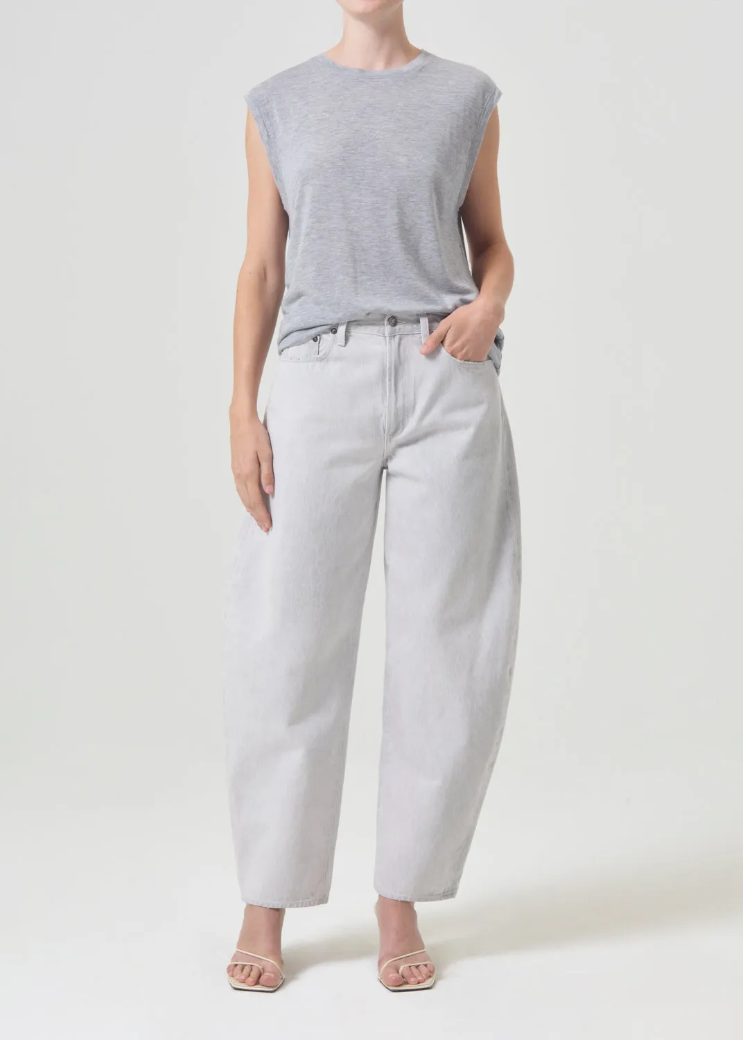 Raya Muscle Tee in Grey Heather sold by Agolde product image thumbnail 2