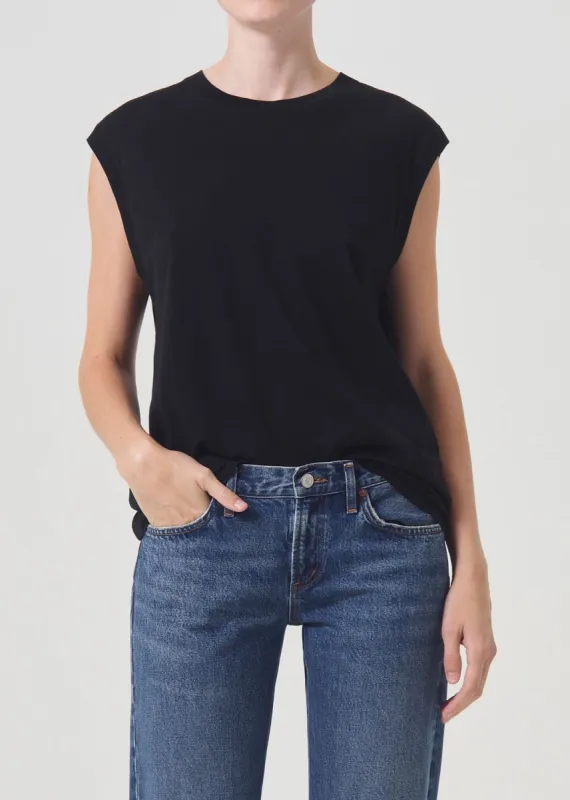 Raya Muscle Tee in Black sold by Agolde