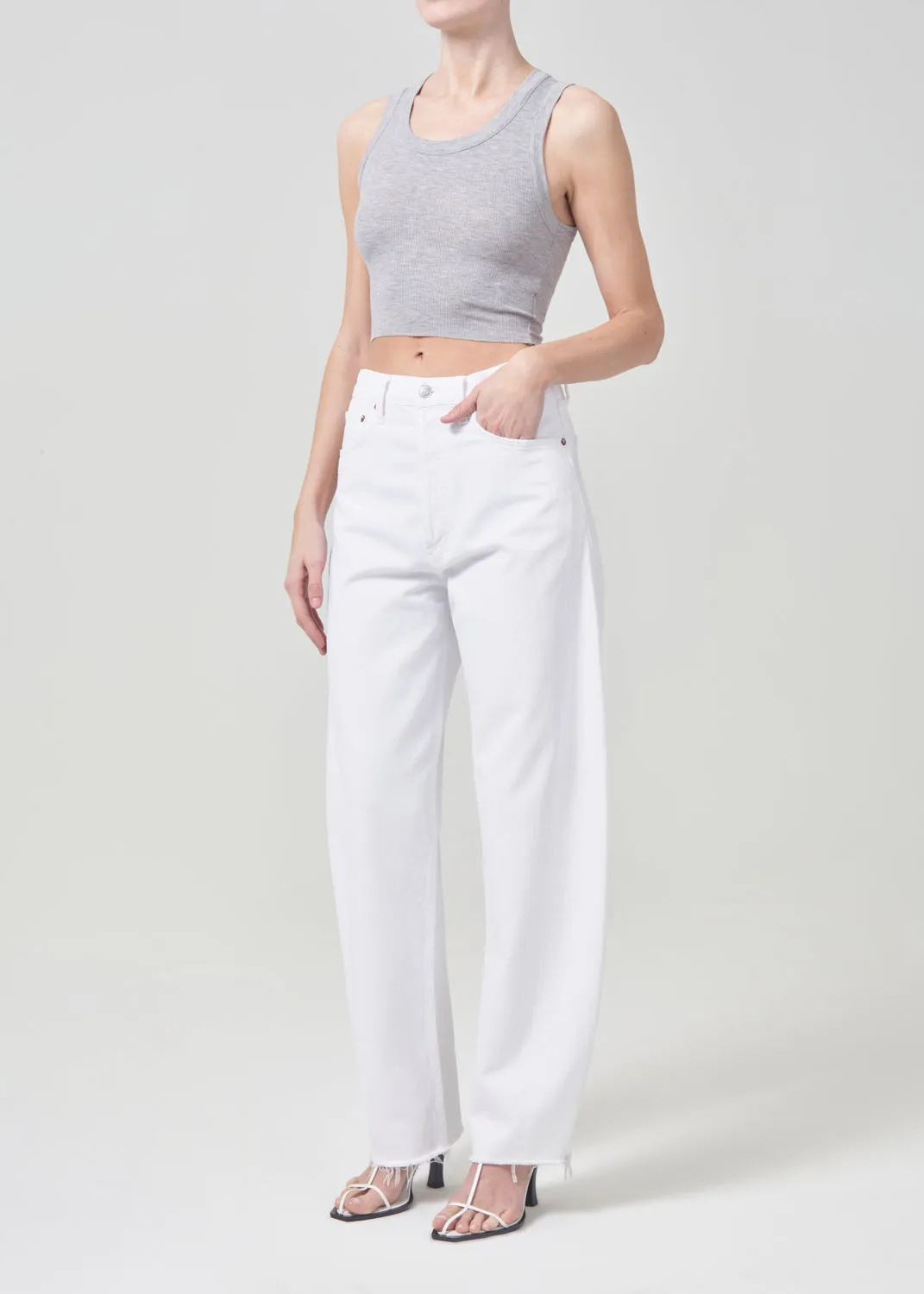 Cropped Poppy Tank in Grey Heather sold by Agolde product image thumbnail 4