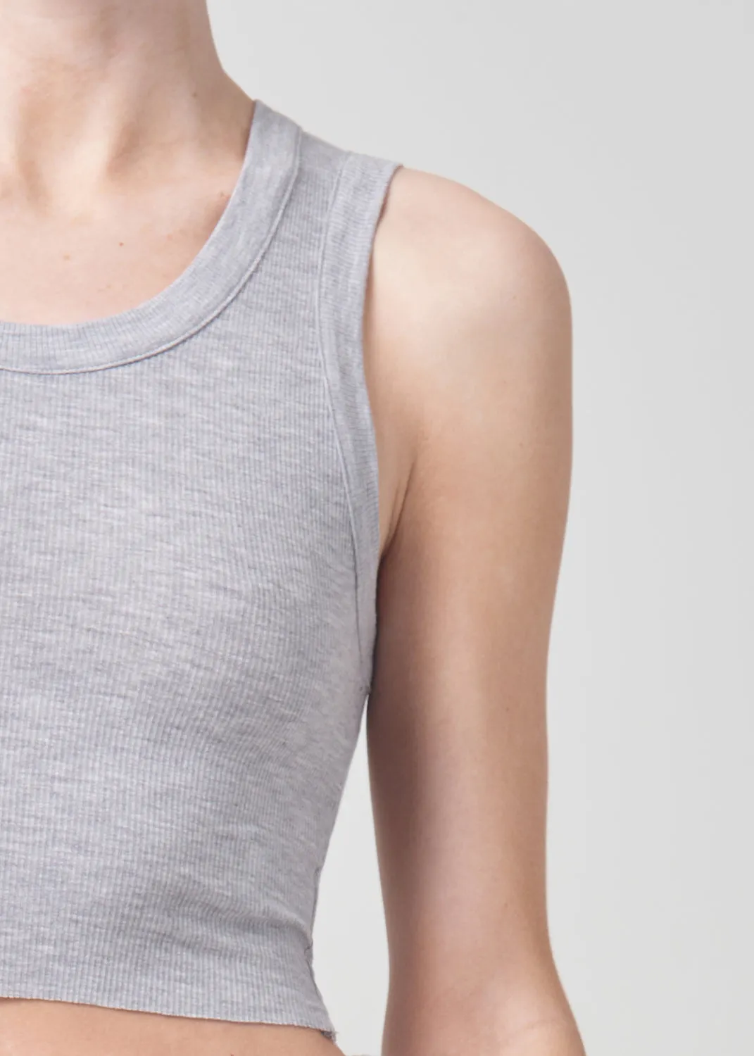 Cropped Poppy Tank in Grey Heather sold by Agolde product image thumbnail 5