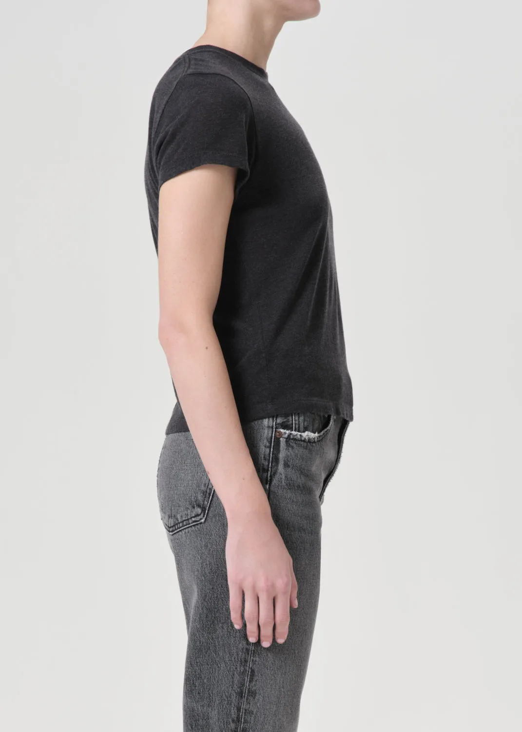 Adine Shrunken Tee in Charcoal Heather sold by Agolde product image thumbnail 3